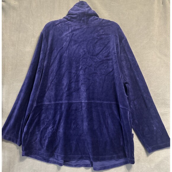 NWT Chicos Zenergy Velour Funnel Neck Tunic Sweatshirt Size 4 (20/22) Purple - Picture 3 of 8